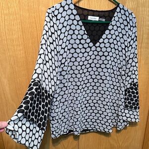 Calvin Klein Monochrome Polka Dot Blouse